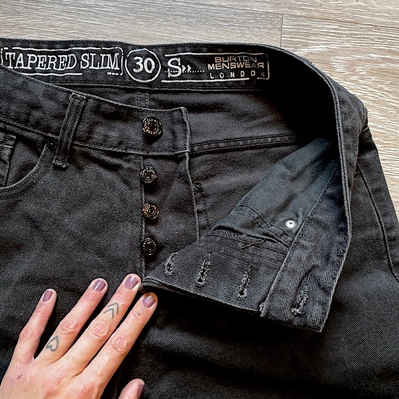 BURTON MENSWEAR • Tapered Slim Fit Denim Jeans • Size 30 • Black • Unisex - Picture 7 of 16